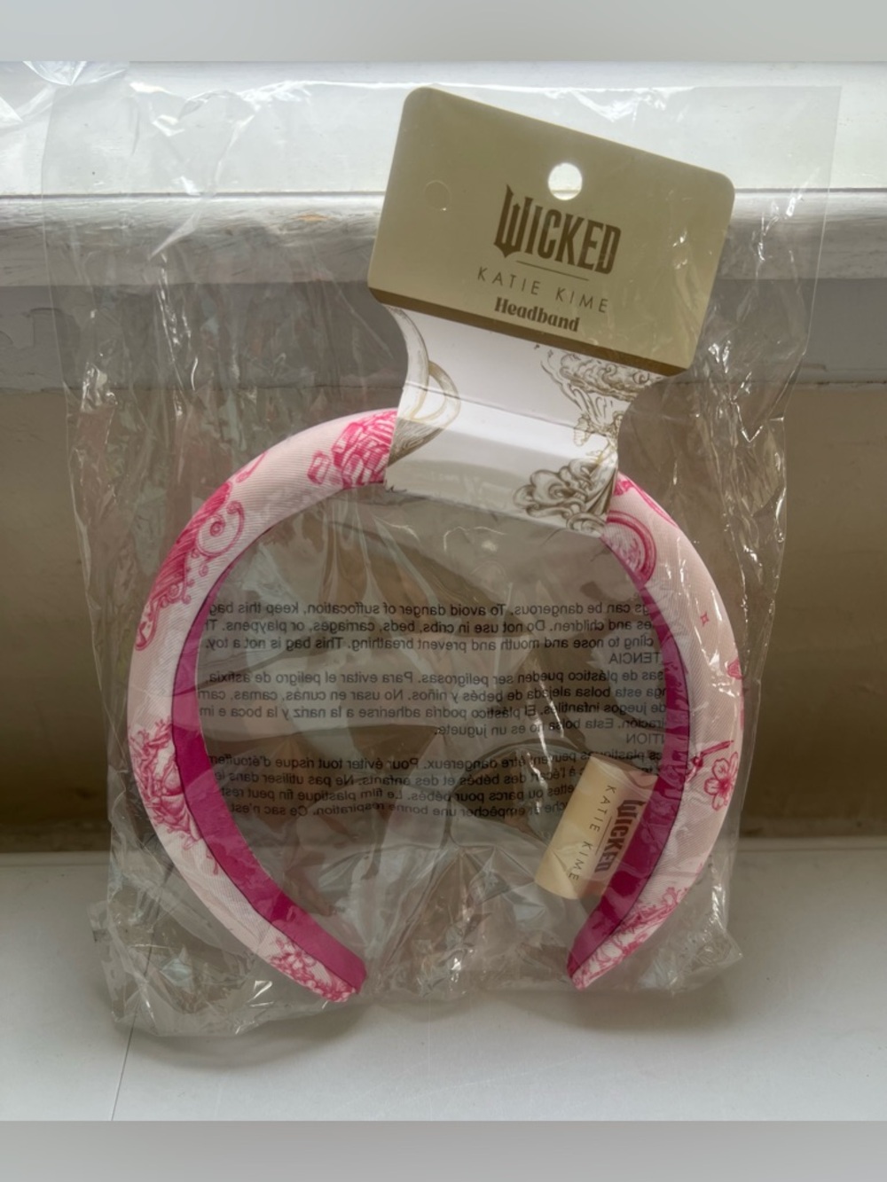Wicked by Katie Kime Pink Floral Padded Headband